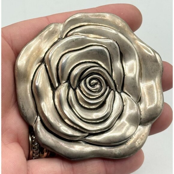 Vintage Godinger silver art co rose flower mirror - Picture 1 of 4